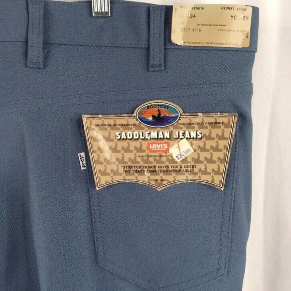 NWT Vintage Levis 517 70s Saddleman Boot Cut Pants Jeans 46x34 Blue USA - Picture 6 of 8